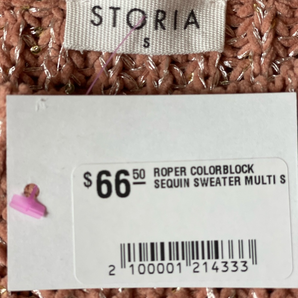 STORIA l/s sequin sweater multi print. Size: S - Picture 12 of 13